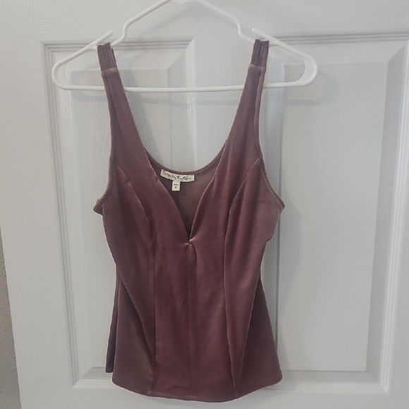 Express Dusty Rose Velvet  Tank Top - Picture 1 of 3